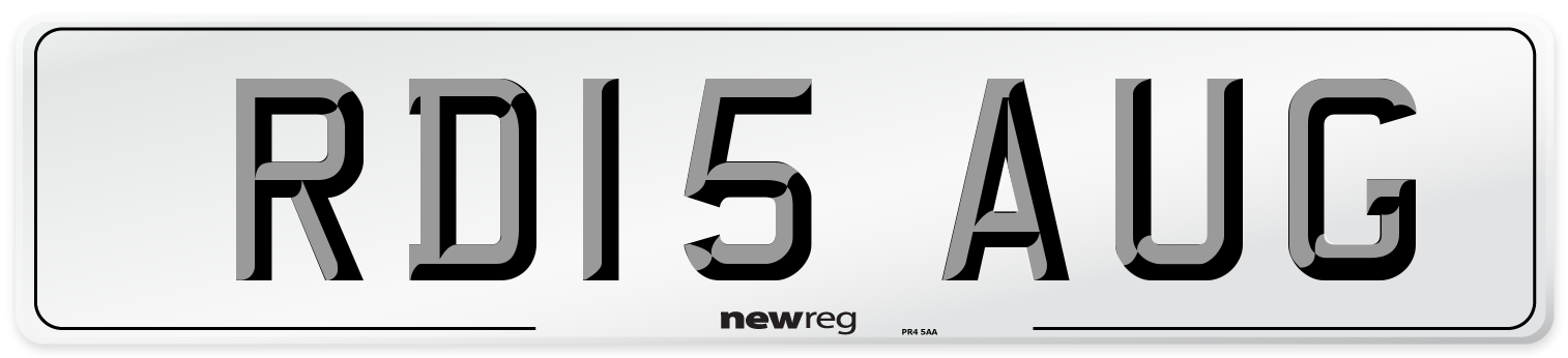 RD15 AUG Number Plate from New Reg